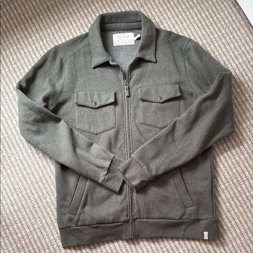 Olive Green Zip-Up Cotton Jacket
